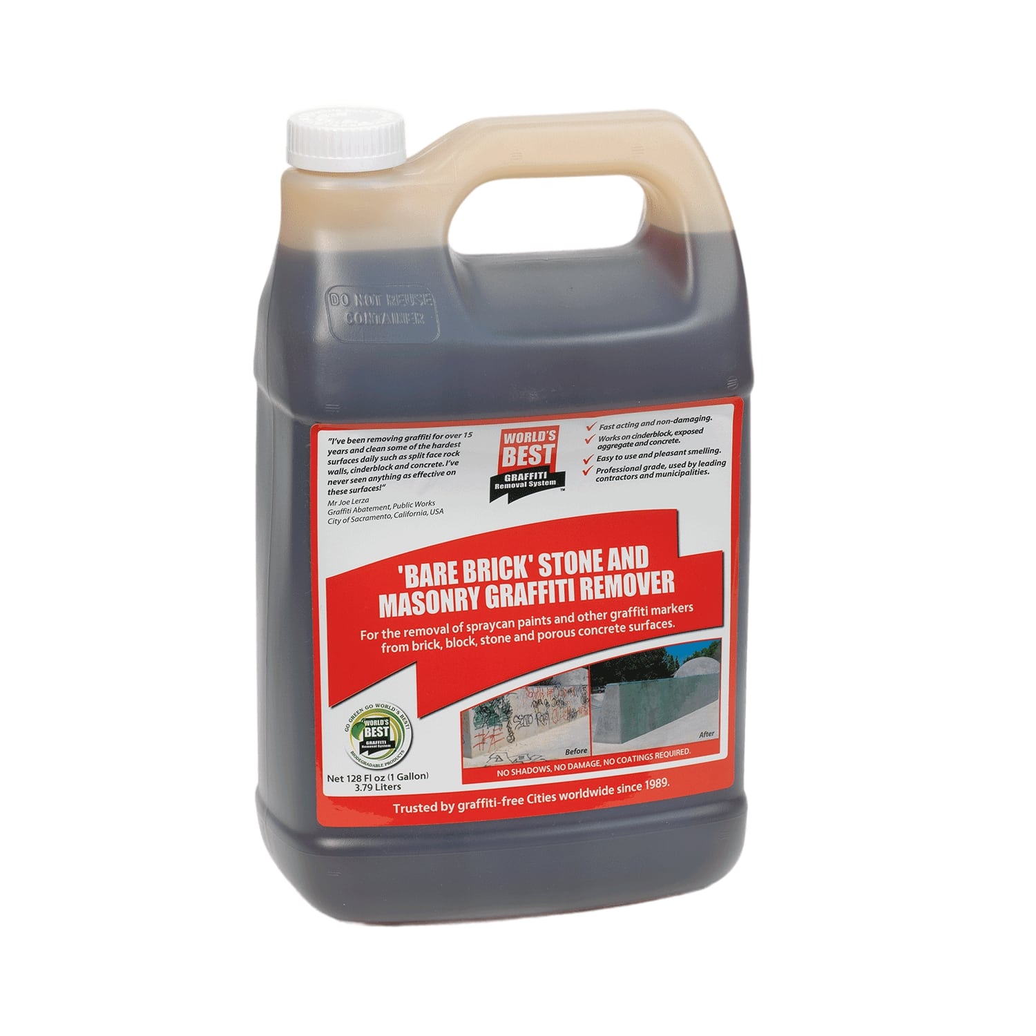 World's Best Graffiti Removal System Bare Brick, Stone & Masonry