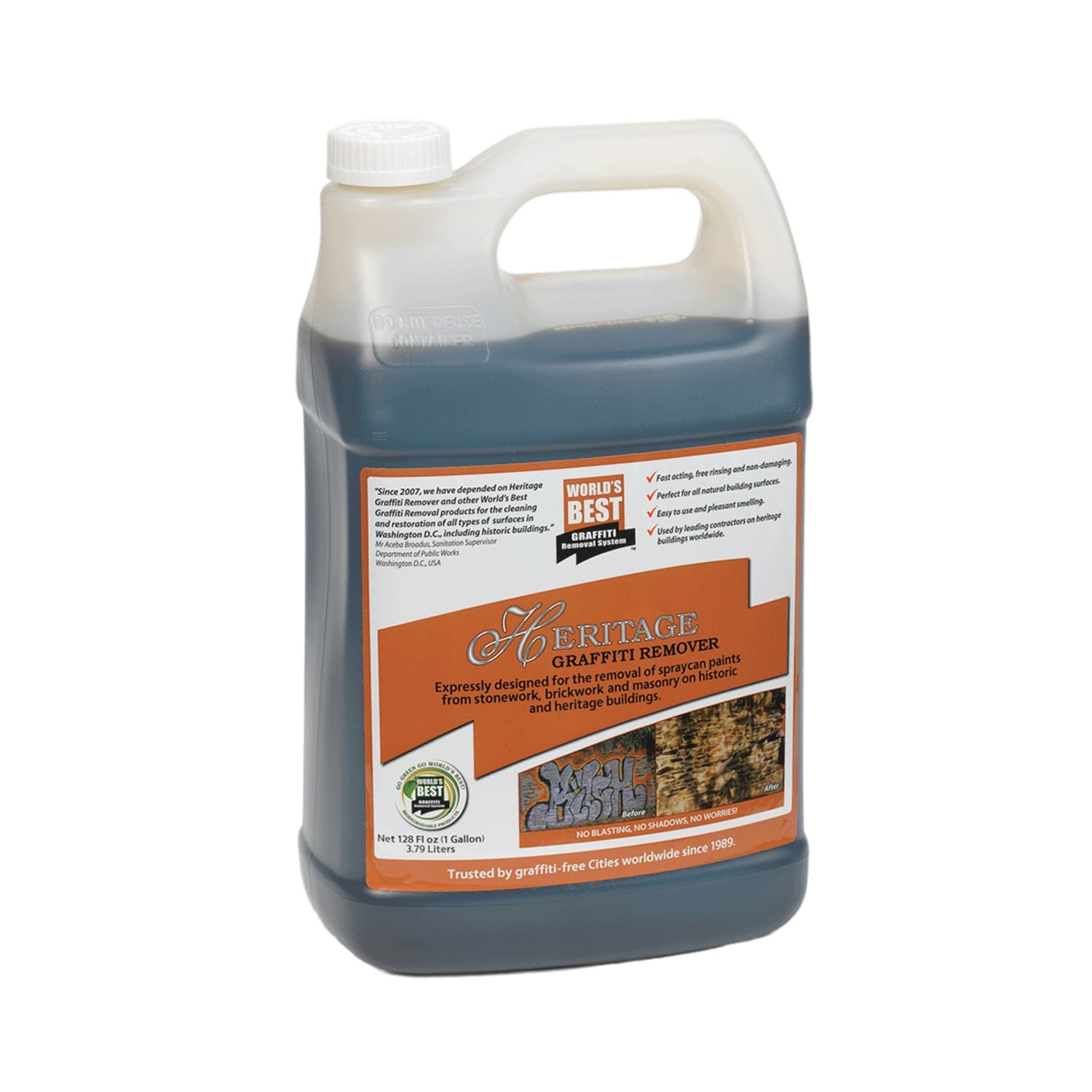 World's Best Graffiti Removal System - Heritage Graffiti Remover - (1  Gallon) Heritage Graffiti Remover is specifically designed for sensitive,  historic and important buildings, to remove graffiti from stonework,  brickwork, and masonry