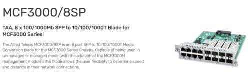 ALLIED TELESIS | TAA-MCF3000/8SP