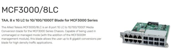 ALLIED TELESIS | TAA-MCF3000/8LC