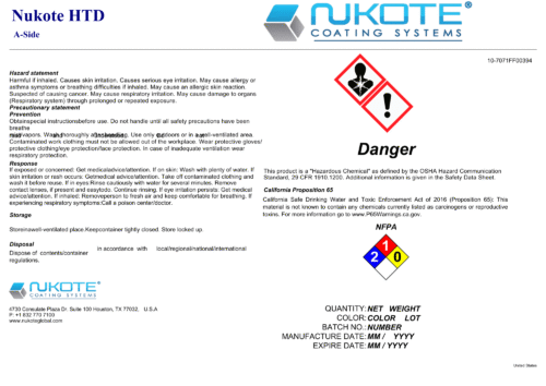 NUKOTE | HTD® | 120G | SPRAY REACTOR REQUIRED
