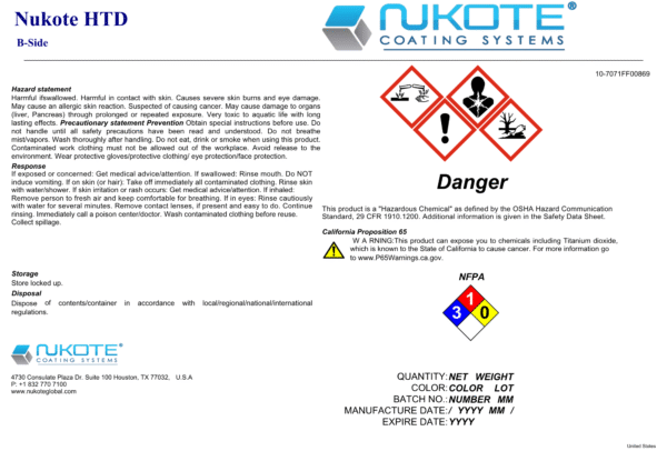 NUKOTE | HTD® | 120G | SPRAY REACTOR REQUIRED - Image 2