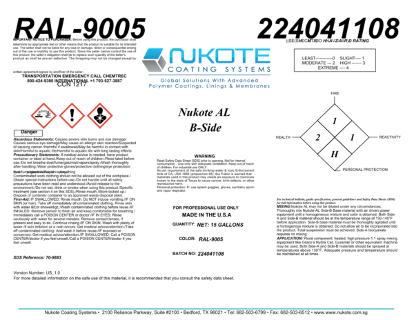 NUKOTE | AL | 120G | SPRAY REACTOR REQUIRED - Image 2