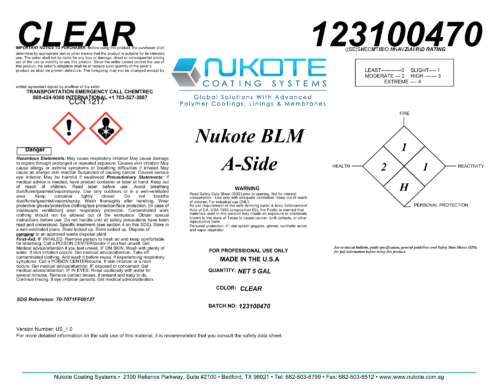 NUKOTE | BLM | 120G | SPRAY REACTOR REQUIRED