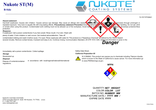 NUKOTE | ST-M | 200G | SPRAY REACTOR REQUIRED - Image 2