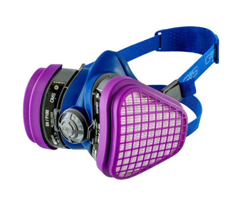 GVS | SPR466 Elipse OV/P100 Half Mask with replaceable filters for Organic Gases and Vapors, S/M, Blue - 8 Pack