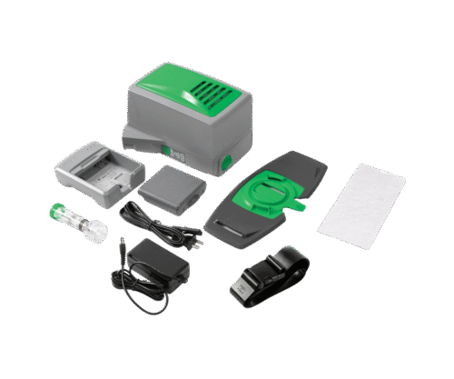 GVS | RPB 03-802 RPB PX5 includes: 03-814 Gas Filter Door, 03-811 Belt Support, 07-765-DC Easy Clean Belt, 03-819 Flow Meter, 03-855 Battery, 03-851 Battery Charger - NIOSH