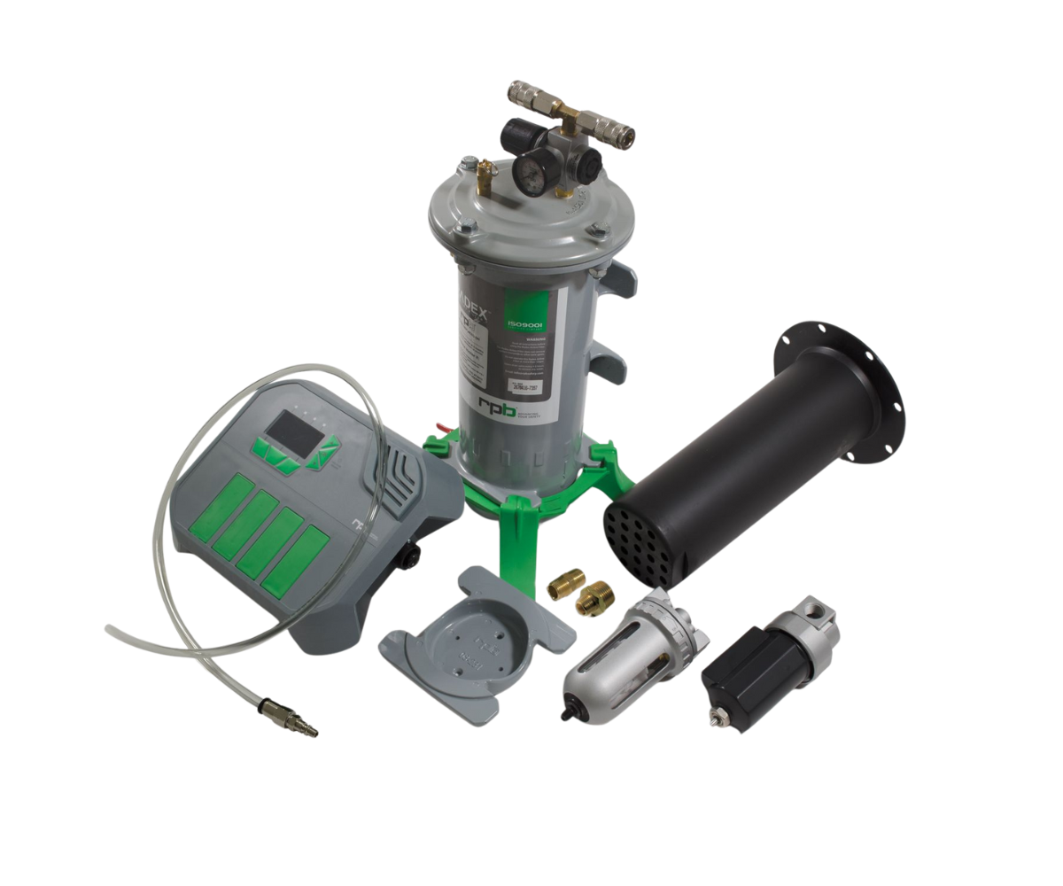 GVS | 04-907 Radex - Complete Breathing Air System incl, GX4 Gas Monitor, Pre-Filter, Micro Mist Filter, Aluminum Wall Bracket