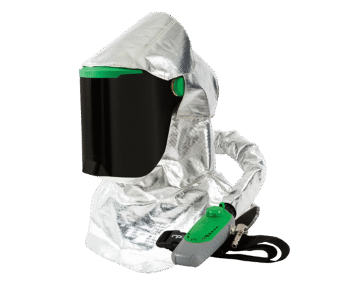 GVS | RPB 16-0063 RPB Z-Link Radiant Heat Respirator, includes: 16-010-24 Z-Link with 16-724 Aluminized Shoulder Cape and Covers, 16-675-IR5 IR5 Visor, 04-833 SAR Breathing Tube, 03-501-FR C40 Climate Control Device - NIOSH