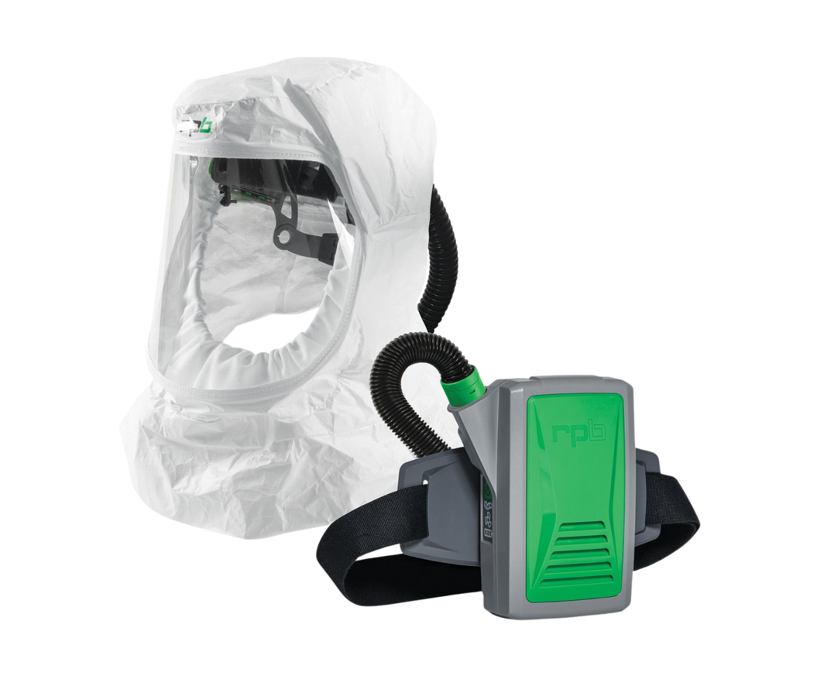 GVS | RPB 17-208-32 RPB T200 Respirator, includes: 17-200-32 T200 Air Duct/Head Harness Assembly with 17-732 Tychem 2000 Shoulder Length Face Seal Hood, 04-831 Breathing Tube, 03-801 PX5 PAPR Assembly - NIOSH